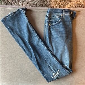 Express Skyscraper Distressed Women Jeans with ankle slits - size 0 long